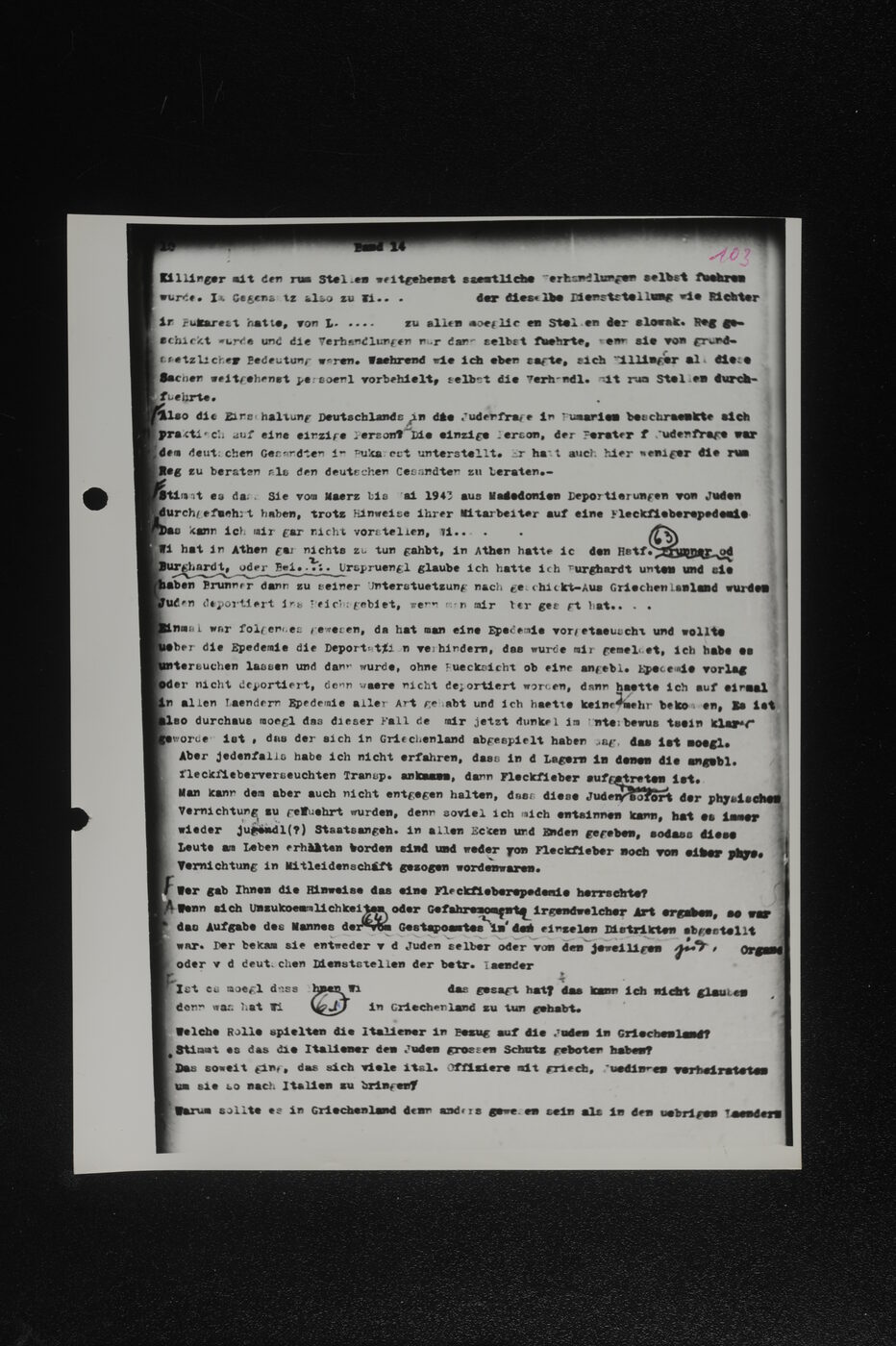 Scan 00104 of the Sassen transcript, O.65 file 85.