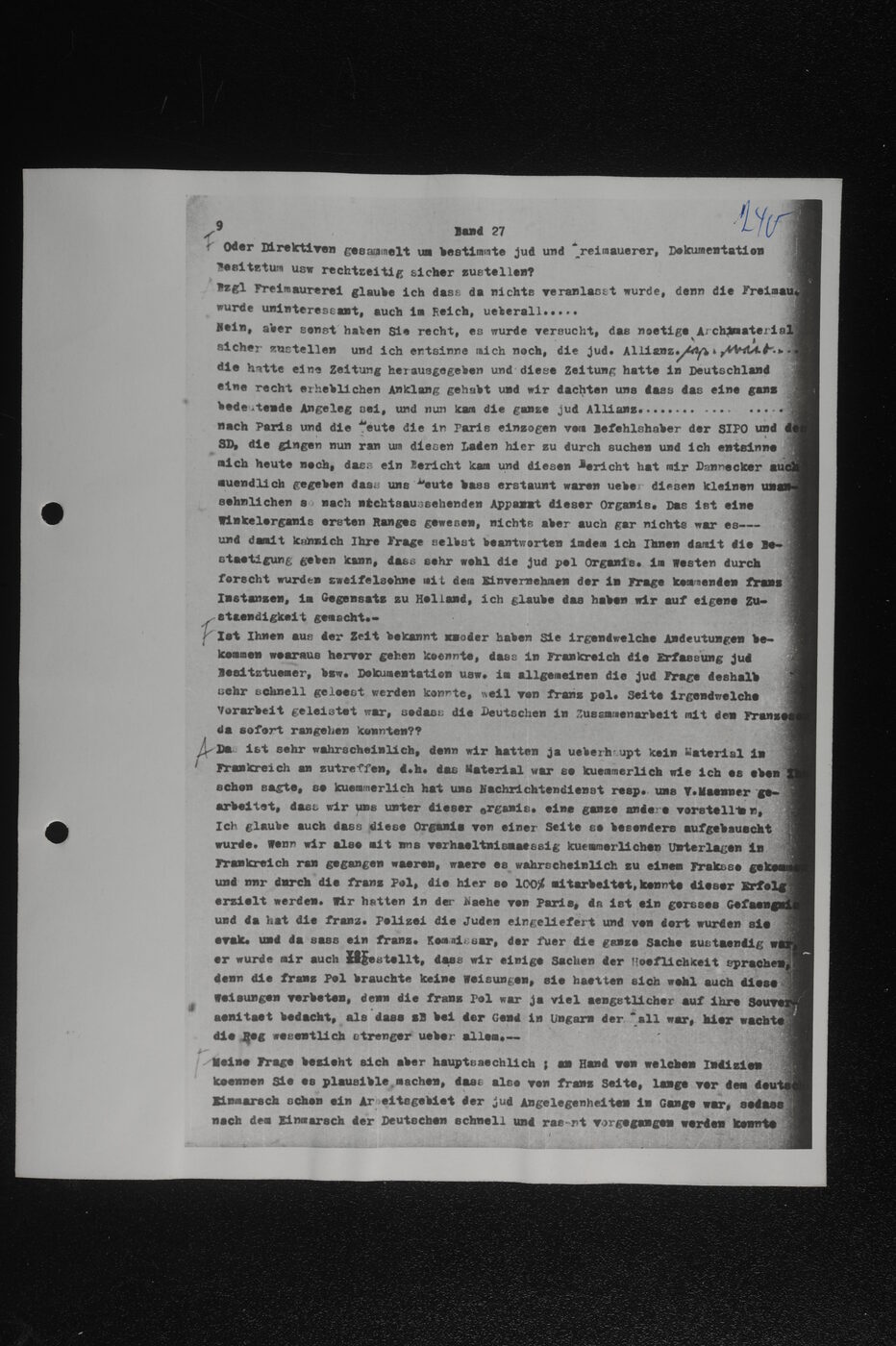 Scan 00092 of the Sassen transcript, O.65 file 86.